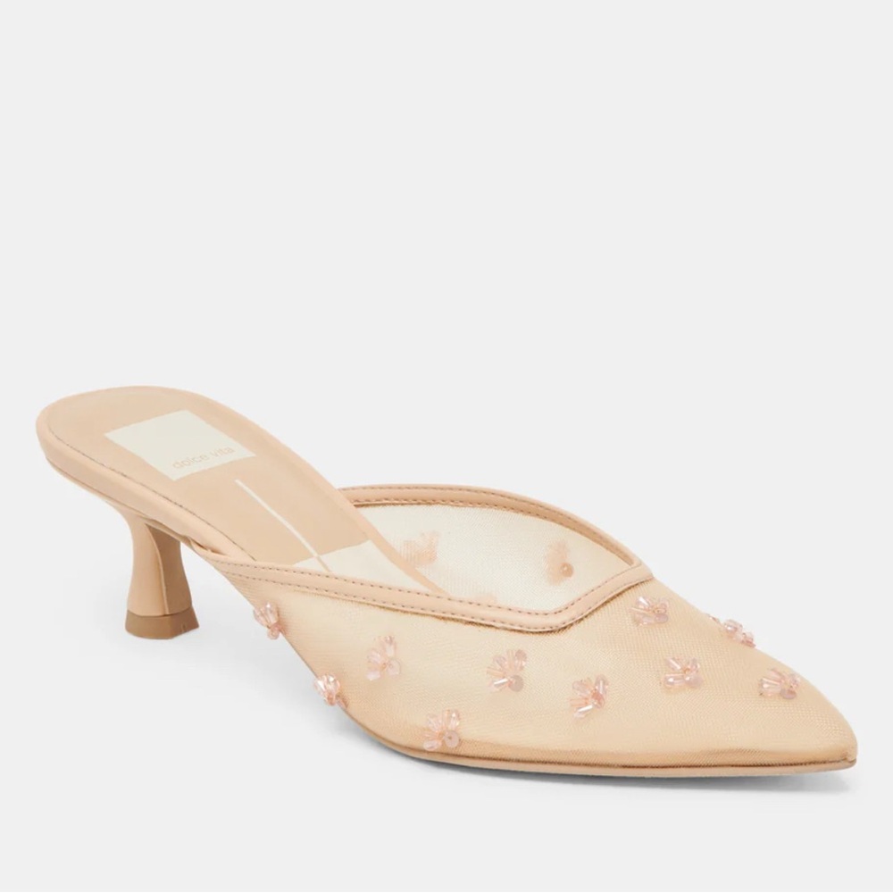 Clara Heels in French Vanilla Mesh, by Dolce Vita
